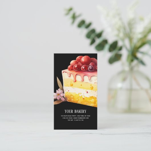Cherry Cake Visitenkarte (Stehend Vorderseite)