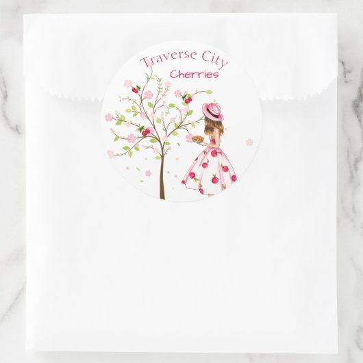 Cherry Canning Label Runder Aufkleber (Tasche)