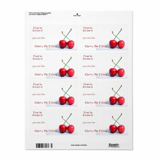 Cherry Canning Labels (Vorne)