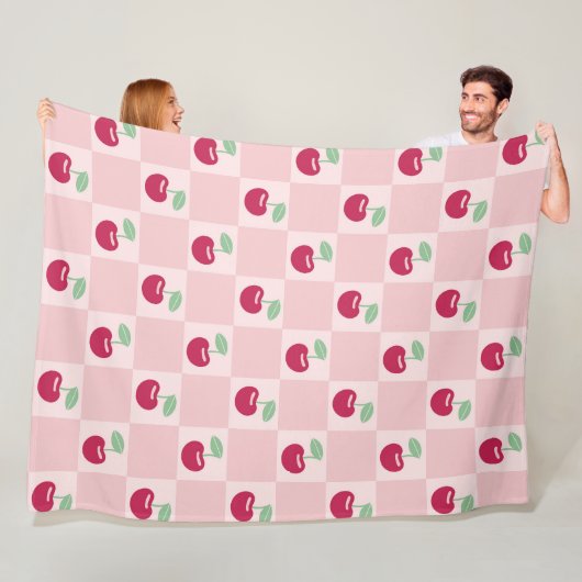 Cherry Checkerboard Delight Fleecedecke (Beispiel)