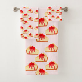 Cherry Cheesecake Dessert Badhandtuch Set