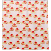 Cherry Cheesecake Dessert Duschvorhang (Vorderseite)