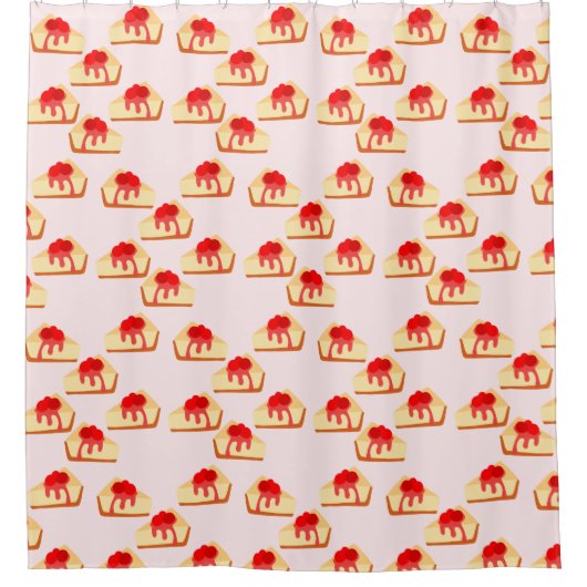 Cherry Cheesecake Dessert Duschvorhang (Vorderseite)