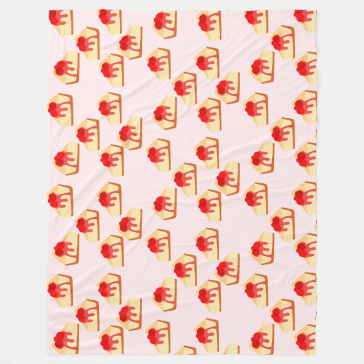 Cherry Cheesecake Dessert Fleecedecke (Vorderseite)