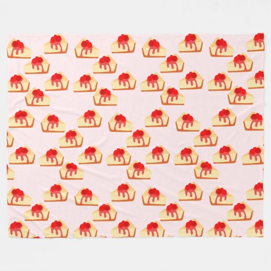 Cherry Cheesecake Dessert Fleecedecke (Vorderseite (Horizontal))