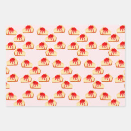 Cherry Cheesecake Dessert Geschenkpapier Set