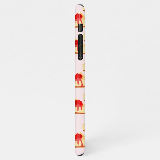 Cherry Cheesecake Dessert iPhone Hülle (Linke Seite)