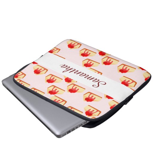 Cherry Cheesecake Dessert Laptopschutzhülle (Vorne Knopf)
