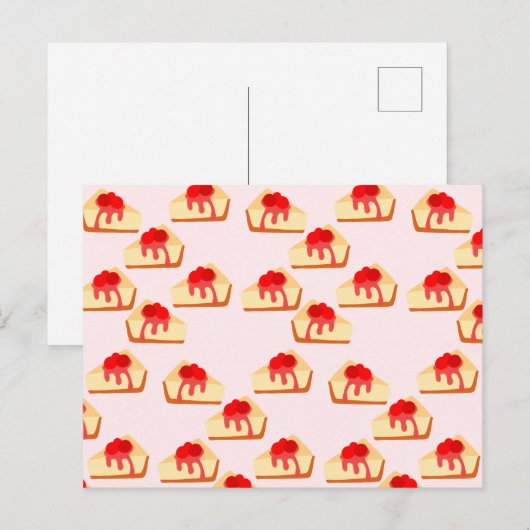 Cherry Cheesecake Dessert Postkarte (Vorne/Hinten)