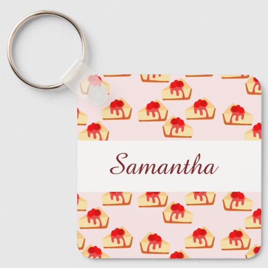 Cherry Cheesecake Dessert Schlüsselanhänger (Vorderseite)