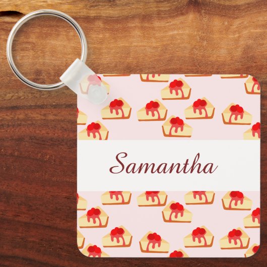 Cherry Cheesecake Dessert Schlüsselanhänger (Vorderseite)