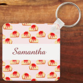 Cherry Cheesecake Dessert Schlüsselanhänger (Rückseite)