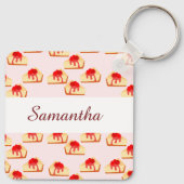 Cherry Cheesecake Dessert Schlüsselanhänger (Rückseite)