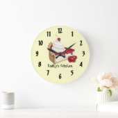 Cherry Cheesecake Große Wanduhr (Zuhause)