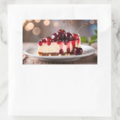 Cherry Cheesecake Rechteckiger Aufkleber (Tasche)
