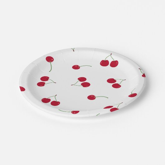 Cherry Cherries Pappteller (Schrägansicht)