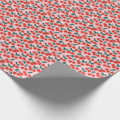 Cherry Cherries Pink Geschenkpapier (Ecke)