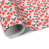 Cherry Cherries Pink Geschenkpapier (Rolleneckpunkt)
