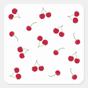 Cherry Cherries Quadratischer Aufkleber