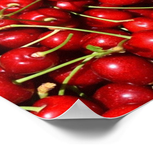 Cherry Cherries Red Poster (Ecke)