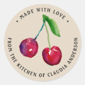 Cherry Cherry Artwork Artisan Packung Runder Aufkleber (Vorderseite)