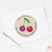 Cherry Cherry Artwork Artisan Packung Runder Aufkleber (Umschlag)