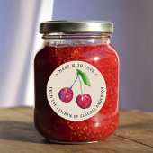 Cherry Cherry Artwork Artisan Packung Runder Aufkleber