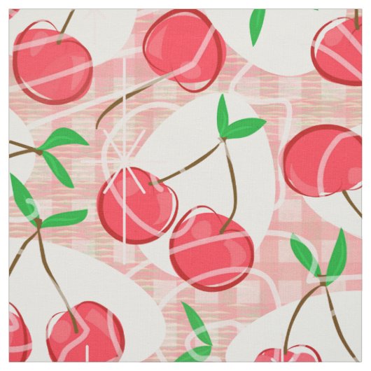 Cherry Cherry Gingham Stoff (Muster)