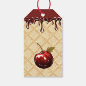 Cherry Chocolate Cake Geburtstagsparty Danke Geschenkanhänger (Rückseite)