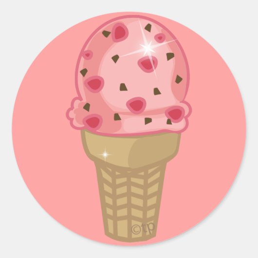 Cherry Chocolate Chip Runder Aufkleber (Vorderseite)