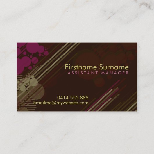 Cherry Chocolate Frunky Grunge Business Card Visitenkarte (Vorderseite)