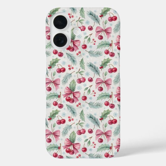 Cherry Christmas Case-Mate iPhone Hülle (Rückseite)