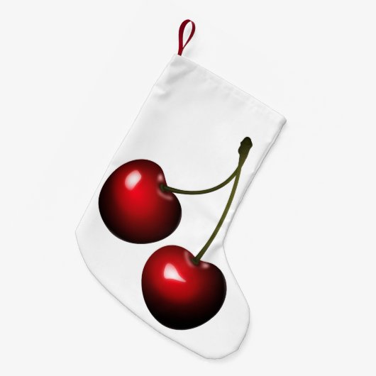 Cherry Christmas Strumpf - Custom Colors - Text Kleiner Weihnachtsstrumpf (Vorderansicht (hängend))