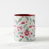Cherry Christmas Zweifarbige Tasse (Mittel)