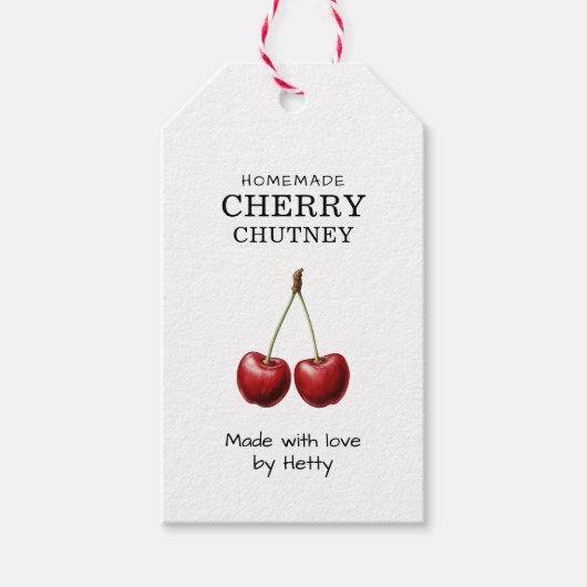 Cherry Chutney Label für Ihre hausgemachten Rezept Geschenkanhänger (Vorderseite)