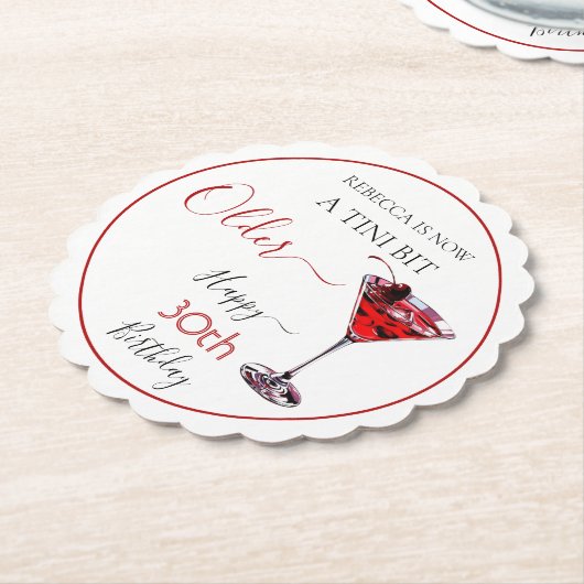 Cherry cocktail A tini bit Older Birthday Untersetzer (angewinkelt)