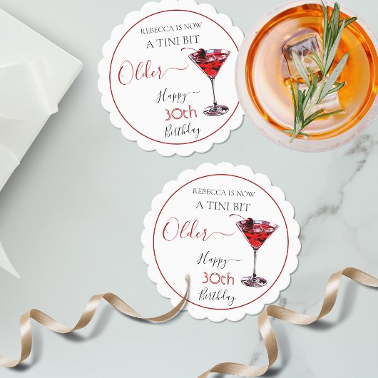 Cherry cocktail A tini bit Older Birthday Untersetzer