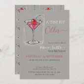 Cherry-Cocktail Ein tini-Bit Ältere Doodle Geburts Einladung (Vorne/Hinten)