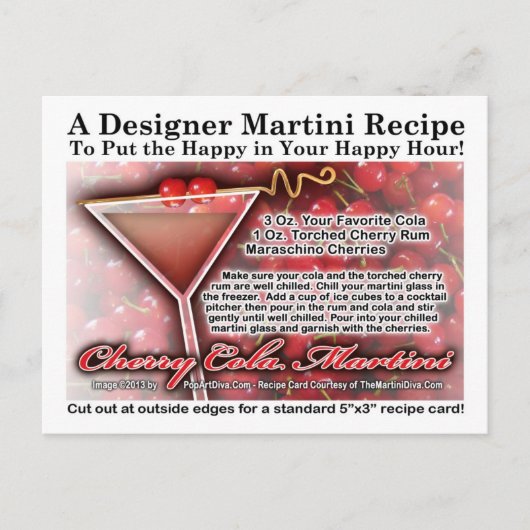Cherry Cola Martini Rezept Postkarte (Vorderseite)
