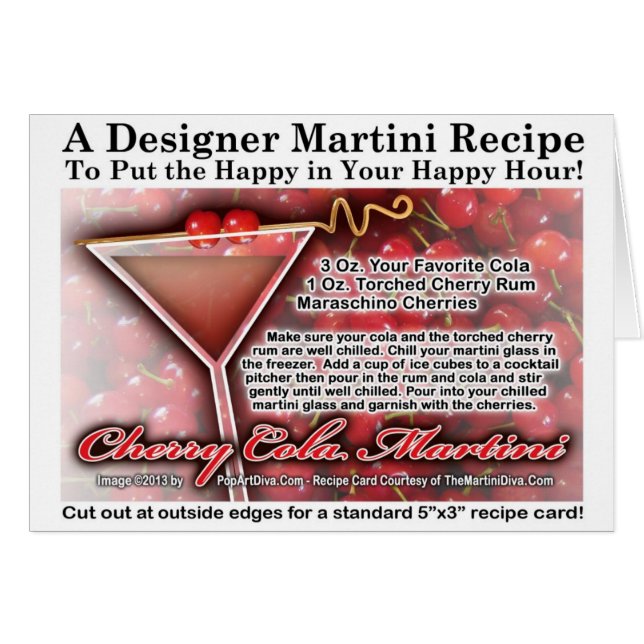Cherry Cola Martini Rezeptionskarten (Vorderseite (Horizontal))