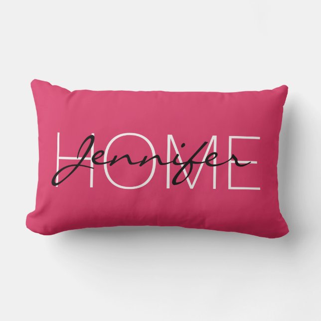 Cherry color Zuhause monogram Lendenkissen (Vorderseite)