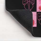 Cherry Coquette Bow Ribbon Pink Valentine überprüf Mousepad (Ecke)