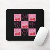 Cherry Coquette Bow Ribbon Pink Valentine überprüf Mousepad (Mit Mouse)
