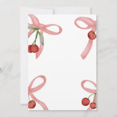 Cherry Coquette Bows Kinderdusche Einladung (Rückseite)