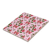 Cherry coquette floral Pattern Ceramic T Fliese (Seite)