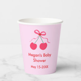 Cherry Coquette Girl Babydusche Pappbecher