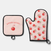 Cherry Coquette Ofenhandschuh & Topflappen-Set (Vorderseite)