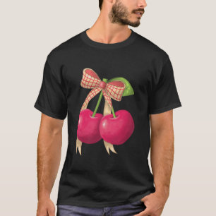 Cherry Coquette Pink Bow Ribbon Niedlich Cherries T-Shirt