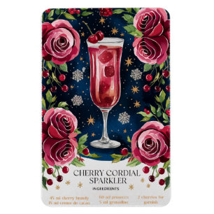 Cherry Cordial Sparkler Holiday Cocktail Rezept Magnet