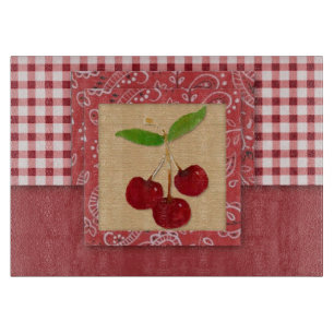 Cherry Country Glass Cutting Board Schneidebrett